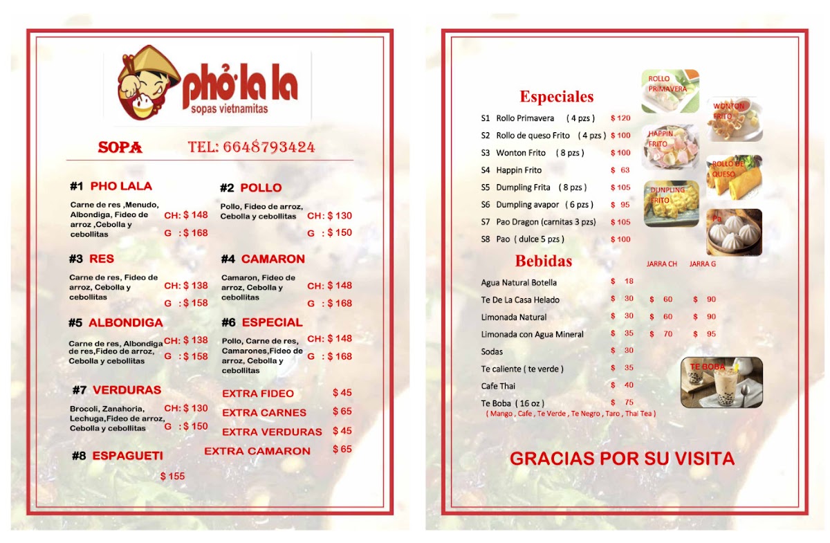 Pho lala Menu - Image 2